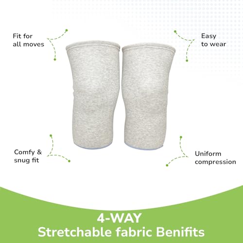 Image of Everactiv Knee Support Sleeve - Compression Support for Arthritis, Joint Pain, and Post-Operative Recovery | Breathable Cotton Inner Lining | Unisex | 1 Pair (XXL)