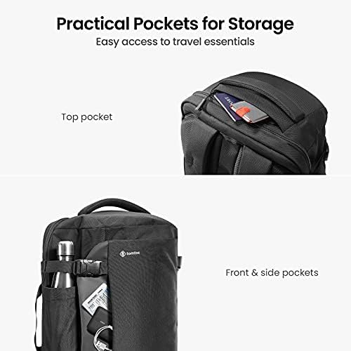 tomtoc Travel Backpack 40L, TSA Friendly Flight Approved Carry-on Luggage Hand Backpack, Spill-resistant Lightweight Business Rucksack, Durable Large Weekender Bag Daypack Fits 17.3 Inch Laptop