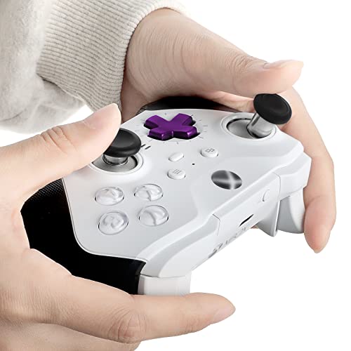 Image of Metal Replacement Thumbsticks for Xbox Elite Controller Series 2 Core,Component Pack Includes 4 Swap Magnetic Joysticks,4 Paddles,1 Standard D-Pads, Accessories Parts for Xbox One Elite 2 (Purple)