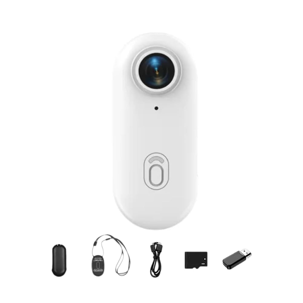 Kamera 4K Thumb Action Camera 1080P POV WIFI kamera do ciała z kartą 128G do pracy, podróży, pływania, jazdy na rowerze, biała