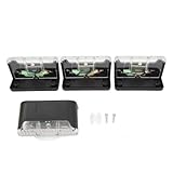 Hyuduo 4-Pack Solar Powered Outdoor Stair LightsWarm White LED, Weatherproof Garden Step Lights for Deck, Patio Driveway, Easy Install, Rechargeable Battery