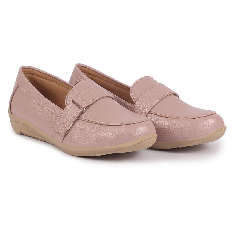 Image of FAUSTO Women's Comfortable Formal Adjustable Strap Hook and Loop Slip On Shoes|Party Shoe|Office Shoe