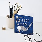 Old English Co. Golf Par-fect Birthday Card - Golfing Birthday Cards for Men | Golfer Birthday Greeting Card For Him, Dad, Son, Brother | Blank Inside & Envelope Included - Image 3