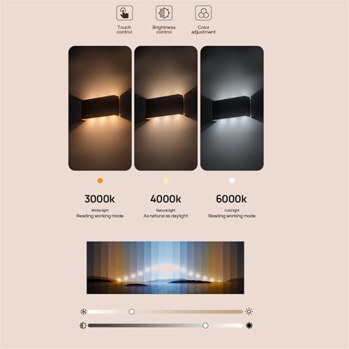 Apliques de pared inalámbricos de madera oscura con batería recargable y control táctil 2