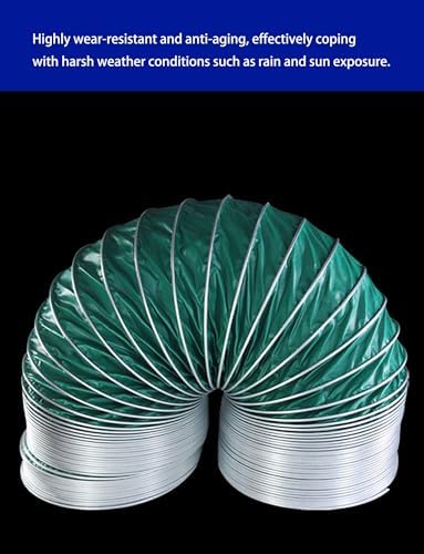 6.6FT Heavy Duty Flame Retardant Flexible Duct Hose - High Temp Ventilation & Exhaust Pipe for Kitchen, Bathroom, Workshop (Dia 165mm/6.5in) - Durable Air Ducting Solution