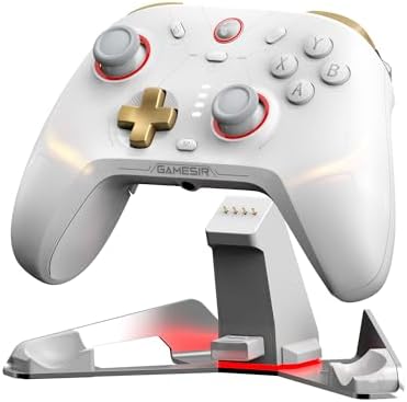 （17:31時点） GameSir Cyclone 2 PCコントローラー Mag-Res TMR スティック 1000Hz ポーリングレートゲームパッド ホール & マイクロ 2-in-1 トリガー RGB照明 ジャイロスコープ搭載switch 2プロコン 二つの背面ボダン 充電ドック付き PC/Switch/iOS/Android/Steam/Switch 2ゲームコントローラー 日本語取扱説明書付き (白)