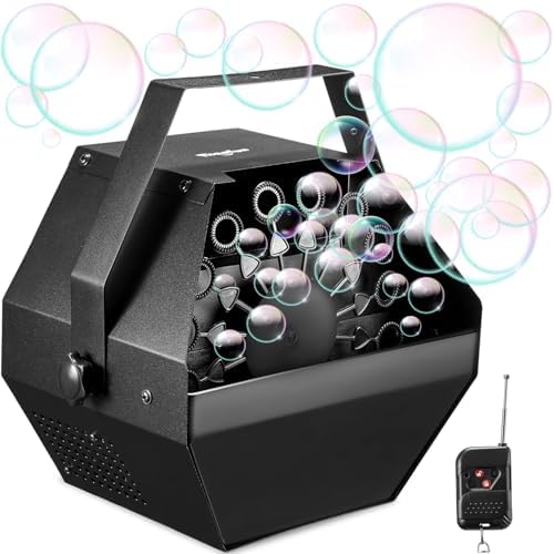 Theefun Bubble Machine: Remote Control 750ML Metal Bubble Blower ...