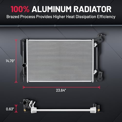 BDFHYK 13106 Aluminum Radiator for Toyota Corolla 2009-2017, for Toyota Matrix 2009-2013, CU13106 DPI 13106, 1-Row 16mm Core, Direct Fit Replacement, OE TO3010323 164100T030 164100T040 by BDFHYK - Used condition - Image 7