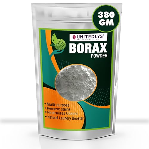 Unitedlys Borax Powder Pure Whitening & Cleaning Power For Clothes,Slime For Kidsants Killerfloor Cleanerdrain Cleaner,(380 Gm, White)