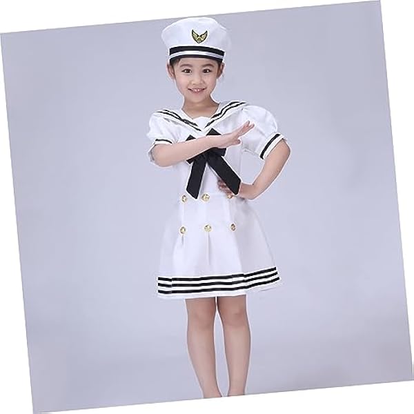 Holibanna 3Pcs Meisje Zomer Outfits Outfit Voor Meisjes Kleding Voor Marine Marine Kleding Voor Meisje Wit Marine Unifom Wit Marine Outfits Kleding Uniform Dans Kostuum Kind