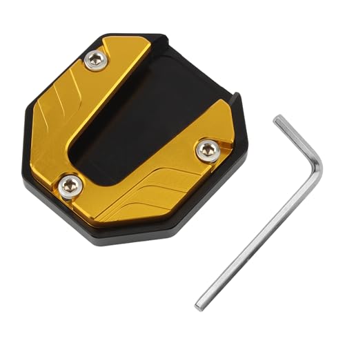 PowerMotor Seitenständer-Vergrößerungsplatte aus CNC-Aluminium mit Inbusschlüssel Ersatz für MotorradDirt BikePit BikeRoller Gold