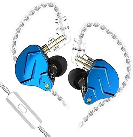 KZ ZSN PRO X Auricular con 1BA y 1DD, auriculares KZ de alta fidelidad en el oído de alta resolución en el oído auriculares (con micrófono, azul)..