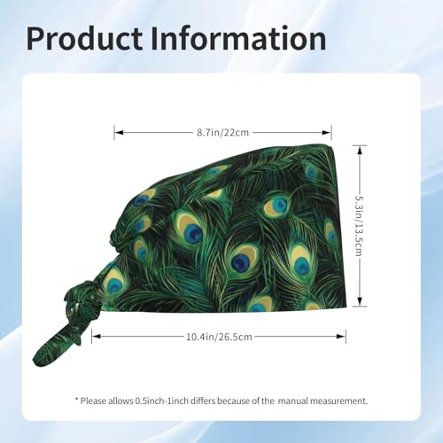 Image of Adjustable Scrub Cap with Sweatband, Breathable Working Hat for Men /Women