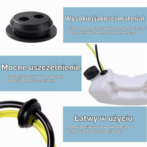VooGenzek 12 Sztuk Przelotka Zbiornika Paliwa, 2-Otworowa Uszczelka Gumowa, Uszczelki Uumowe Zbiornika Paliwa, do Kos Spalinowych, Podkaszarki, Posiarek, Części