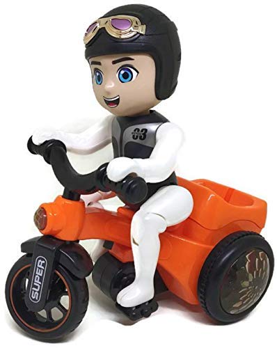 WORLD OF NEEDS World of Needs Musical Stunt Bicycle Toy with Sound and Lights for Your Loving Kids with Attractive Color (Multi Colors)