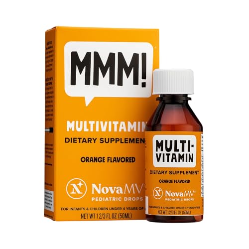 Image of NovaFerrum MMM | Multivitamin for Kids, Infants and Toddlers | Vitamin C, D3, E | Gluten Free Certified | Sugar Free | No Artificial Colors | Ages 4 & Under | Orange Flavored | 2 Fl Oz (50 mL)