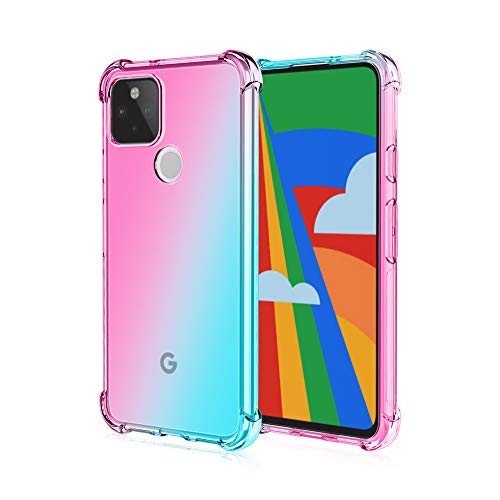 HUANGTAOLI Case Compatible with Google Pixel 5 Slim Soft TPU Shockproof Anti-Scratch Phone Case Cover with Reinforced Corner Bumper
