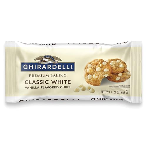 GHIRARDELLI Classic White Vanilla Flavored Premium Baking Chips, 11 oz Bag – Sweet, Smooth White Baking Chocolate for Cookies & Desserts
