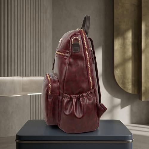 Image of VISMIINTREND Backpack for Woman /Teens Girl, Leather, Stylish, Handbag, Purse,Ladies,Office,Travel,College,Daily-Use,14-inch Laptop Bag, Elegant, Gifts for Women /Girls, Birthday Gift for Wife /Sister