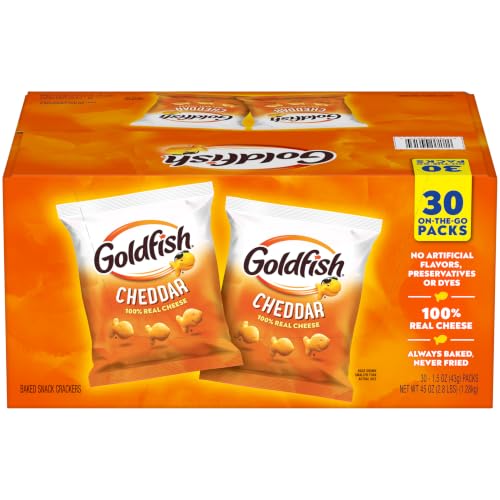 Goldfish Cheddar Crackers, 1.5 oz. Snack Packs, 30 Count