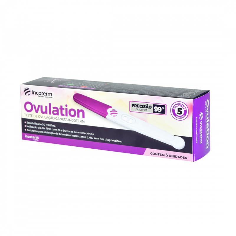 TESTE DE OVULACAO OVULATION CANETA INCOTERM CAIXA COM 5 UNIDADES