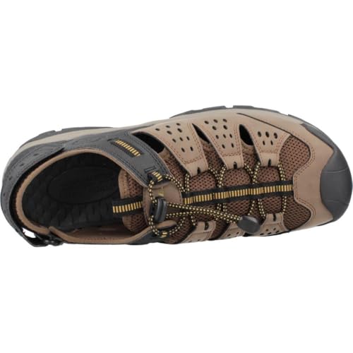 Skechers Tresmen MenardSandals pour homme, Maille synthétique marron et noir, 44 EU