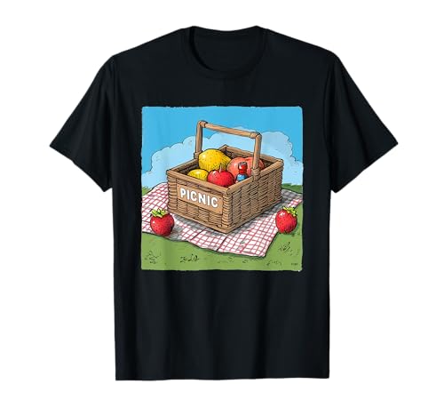 Manta de picnic con cesta para los fanáticos de frutas y picnic Camiseta