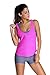 Tiksawon Women Tankini Sports Bra Boyshort with Vest Swimsuit Bikini 3 piece Set
