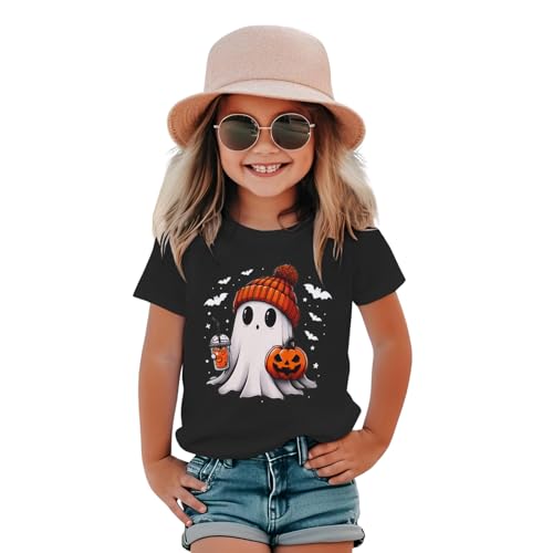 Toddler Halloween Shirt Baby Boy Girl Cute Ghost Tshirt Pumpkin Short Sleeve Tee Top Kids Spooky Season Fall Outfit