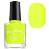 Neon Yellow Nail Polish, Green Nail Varnish, Spring Summer Bright Quick Dry Long Lasting, No UV Needed DIY Nail Art Manicure for Women