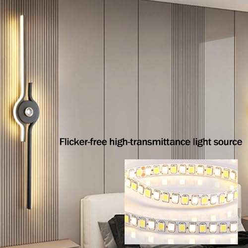 Aplique de pared moderno de aluminio y hierro negro de 60cm 5