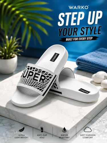 Image of WARKO Slippers For Men | Stylish Chappal For Boys | Soft Cushioned EVA Slides Slipper | Casual FlipFlop Daily Wear Footwear | Indoor Outdoor Use