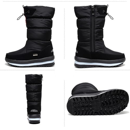 Women's Winter Boots Waterproof,Fashion Cold-Weather Warm Winter Shoes Women,Comfortable Breathable Fur Lined Snow Boots Women,for Hiking/Walking2