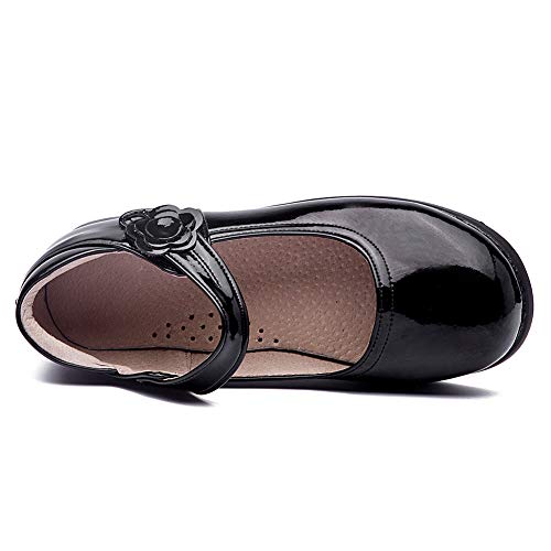 DKZSYIM Toddler Girls Dress Shoes Ballet Wedding Party Princess School Uniform Mary Jane Flats Shoes,Model KM 222PU4