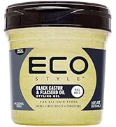 Eco Style Gel coiffant à l'huile de ricin et de lin Noir Hydrate et coiffant Vert 473 ml