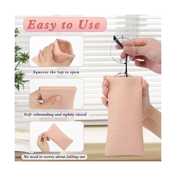 HIGH FIT eyeglasses bag Soft Glasses bag, Portable Squeeze Top Sunglasses Case Travel for Women Girls - Image 4