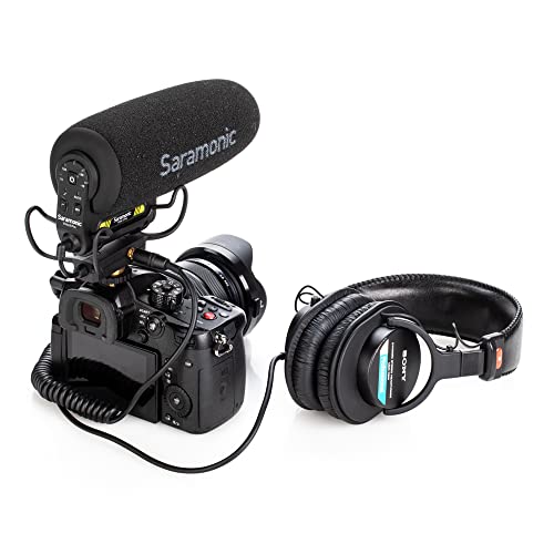 Saramonic Pro Advanced On-Camera Supercardioid Shotgun With 3-Stage Gain, 75/150Hz Filters, High-Freq Boost, Auto On/Off, Headphone Out & 120Hr Battery (Vmic5Pro),Black #TOP4