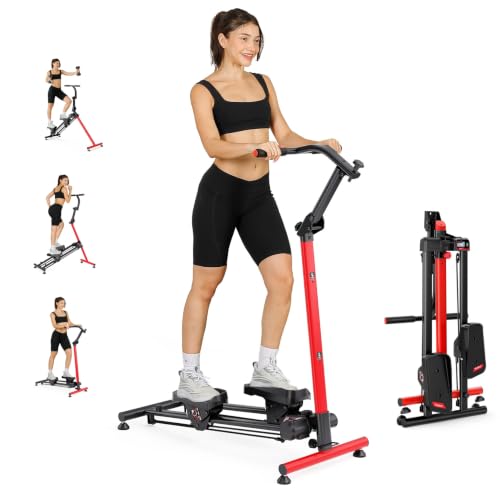 Image of YOLEO Adjustable Resistance Stair Stepper, 3-Mode Folding Stairmaster,660LB | 77LB resistance, simulates climbing & hiking & skiing, oversized pedals, 90% pre-assembled, 3 Adjustable Angles, LCD monitor