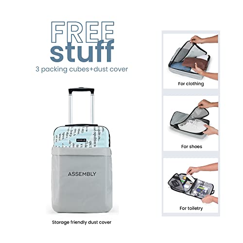 Image of Assembly Hard-Sided Cabin Trolley Bag Small (55 cms) - Polycarbonate Printed Suitcase for Travel with TSA Lock - 20 Inches - Scripted