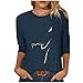 Produktbild Kobay Jogginganzug Hoodie Damen Frühling Sommer Atmungsaktiv Tops Loose Cat Print Lässig Langarm T-Shirt Top Bluse