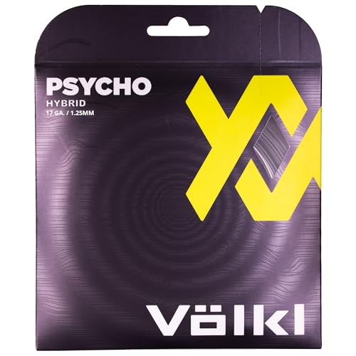 Volkl Psycho Hybrid 17G Tennis String Black and Silver
