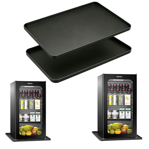 Image of Mini Fridge Mat, 24x24 Inch Silicone Protective Drip Tray with Raised Edge - Leak Proof Floor Guard for Water Dispenser, Washer, Dryer, Pet Bowls - Easy Clean & Foldable(2 Pack)