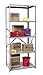 Hallowell 7710-18HG Extra Heavy-Duty Open Hi-Tech Shelving Starter Unit with 5 Shelves, Hallowell Gray Steel, 48" Width, 87" Height, 18" Depth, 900 lbs Shelf Capacity, Knock Down