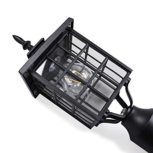 Kemeco ST4224Q-A LED Cast Aluminum Solar Post Light Fixture with 3-Inch Fitter Base for Outdoor Garden Post Pole Mount