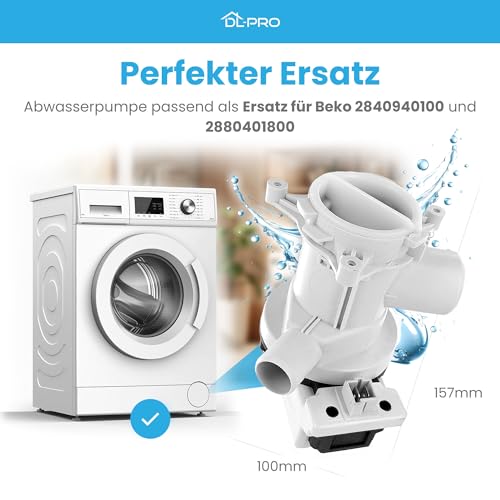 DL-pro Ablaufpumpe für Beko Blomberg Arcelik 2840940100 2880401800 HANYU Magnetpumpe 34W mit Pumpenkopf und Sieb Entleerungspumpe für Waschmaschine Abwasserpumpe Laugenpumpe