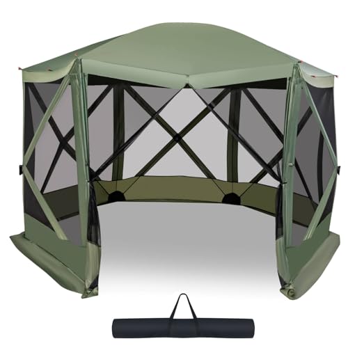 2.3 x 2.3m/3.5 3m Pop Up Camping Gazebo, Instant Setup Screen House Tent with 4/6-Sided Walls & Carry Bag, Outdoor Portable Garden Party Sun Shelter Canopy