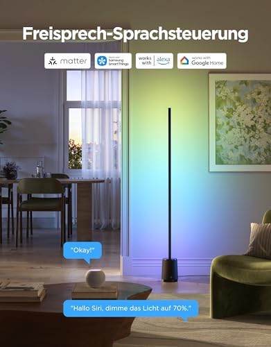 Govee Stehlampe 3 Lite RGBICWW, 1400 lm Dimmbar Stehlampe Wohnzimmer 152cm – Ansicht 6