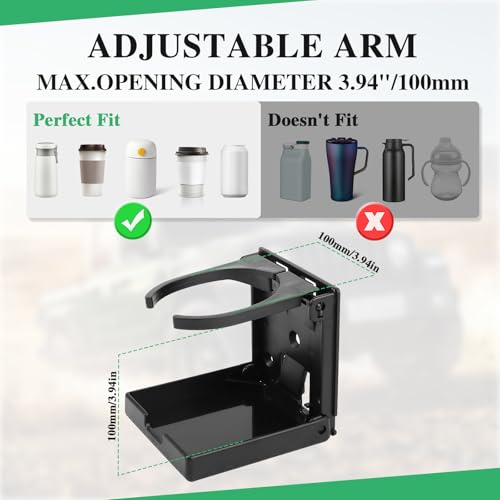TNOMSNO Getränkehalter Auto, 2 Stück Klappbar Becherhalter, Klappbar Getränkehalter Flaschenhalter Boot Zubehör Tassenhalter, Universal Dosenhalter Flaschenhalter Tassenhalter Cup Holders für Boot