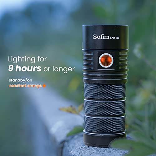 Sofirn Flashlight High Lumens, 8000 Lumens Super Bright SP36 Pro Powerful Light USB C Rechargeable with 4*LED 5000K, Anduril 2.0 Programmable UI and Charging Cable（SP36Pro 5000k）
