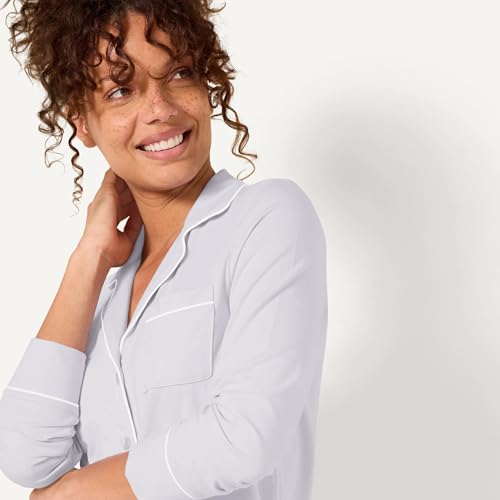 Image of Amazon Essentials Women's Long Sleeve Cotton Modal Pajama Set, Loungewear with Full-Length Bottom